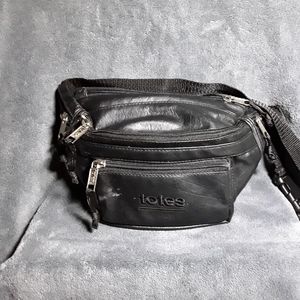 Vintage TOTES Black Faux Leather Fanny Pack
